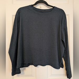 Girlfriend Collective Navy ReSet Long Sleeve Tee